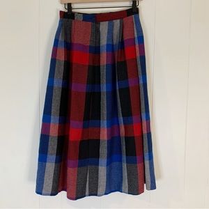 RRRRRuss Russ Togs Vintage Red, Blue, & Black Plaid Wool Skirt M (?)